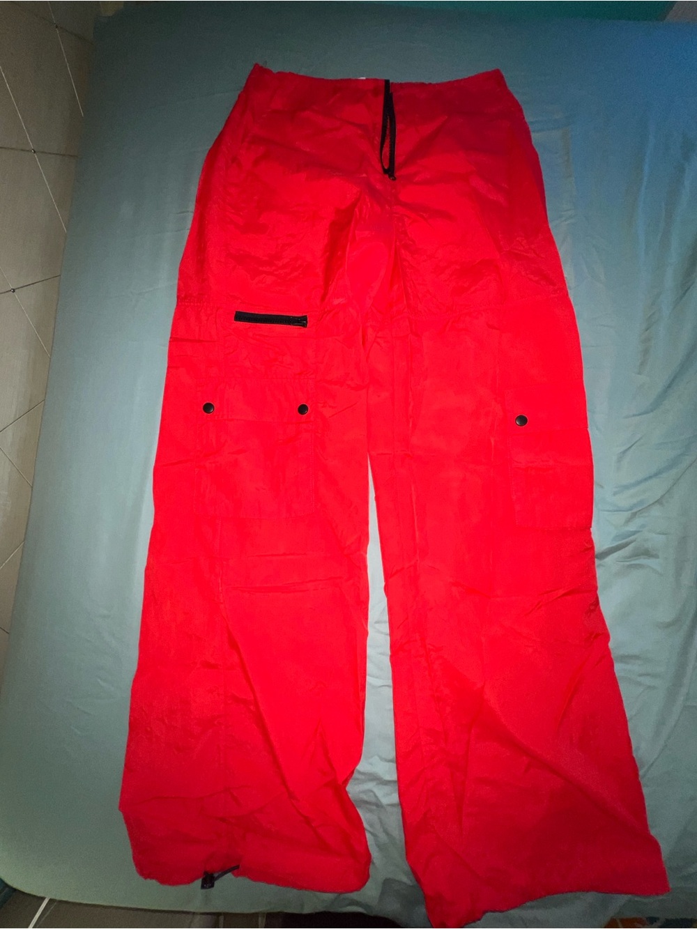 Women’s Bright Red Cargo parachute Pants
